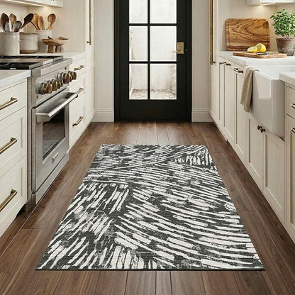 Latte&Fog 3x5 Entryway Rug, Modern Abstract Washable Area Rug, Boho Non Slip Low Pile Indoor Throw Carpet for Bedroom Bedside, Kitchen, Entry and Living Room