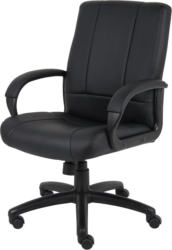 Boss Office Products Caressoft Executive Mid Back Chair in Black (B7906)