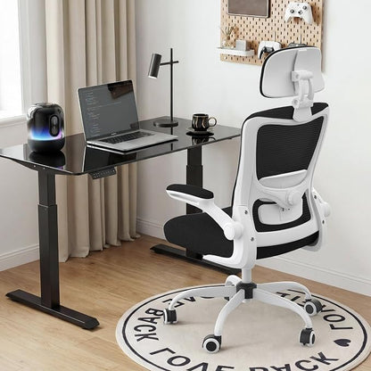 Ergonomic Office Chair for Long Hours, Padded Lumbar Support for Lower Back Relief, 330 lb Capacity, Comfortable Computer Desk Chair for Home Office, Computer & Study