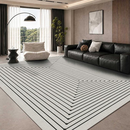 Latte&Fog 8x10 Area Rugs for Living Room Washable Rug Carpet for Bedroom | Washable, Non Slip, Stain Resistant, Soft, Modern Abstract Boho Style, for Dining Room Home Office Dorm, Ivory 8'x10'