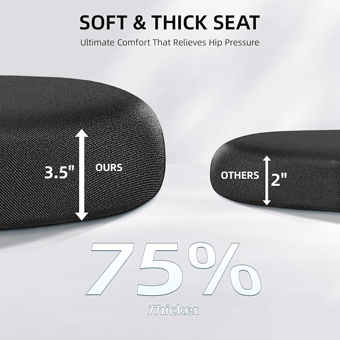 FelixKing Office Chair, Desk Chair with Adjustable Lumbar Support, Ergonomic Computer Chair with High Back and Armrest, Adjustable Height Gaming Chair Home Office Swivel Chair(Black)