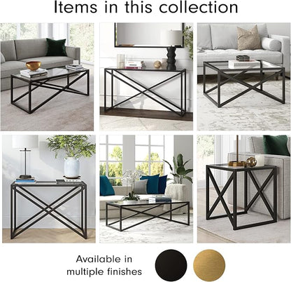 Calix 42'' Wide Rectangular Console Table in Blackened Bronze