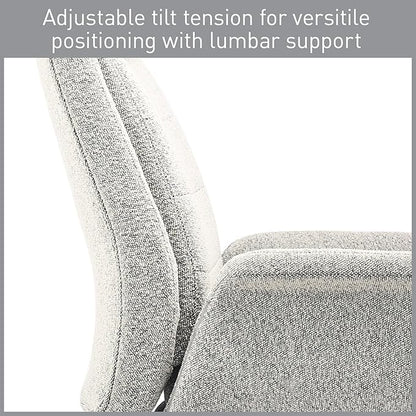Realspace® Modern Comfort Pizana Bouclé Fabric High-Back Executive Office Chair, Light Sand/Brushed Nickel, BIFMA Compliant