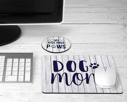 Dog Mom Gift for Mothers Day Desk Set with Mousepad and Coaster Mouse Pad Office Decor