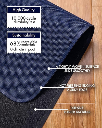 BARoyal Office Chair Mat for Hardwood Floor Under Desk Computer Rolling Chair Mat for Wood/Tile Floor Non-Slip Heavy Duty Desk Rug PVC Plastic Hard Floor Protector 48" x 60"(Indigo)