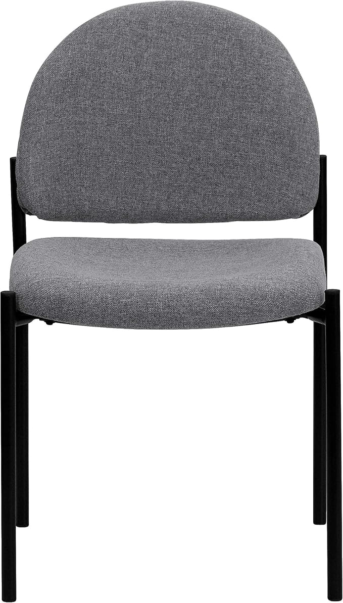 Flash Furniture Tania Comfort Gray Fabric Stackable Steel Side Reception Chair