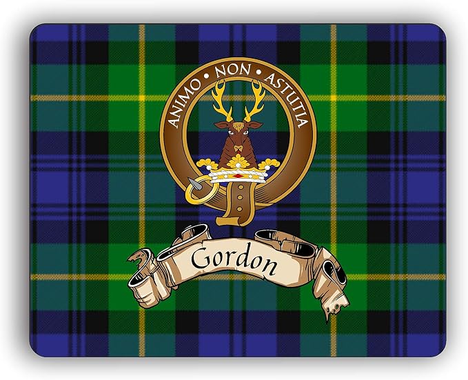Scottish Clan Gordon Tartan Crest Computer Mouse Pad
