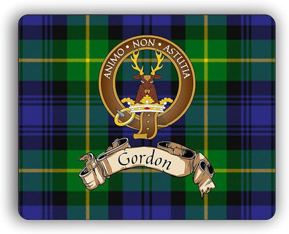 Scottish Clan Gordon Tartan Crest Computer Mouse Pad