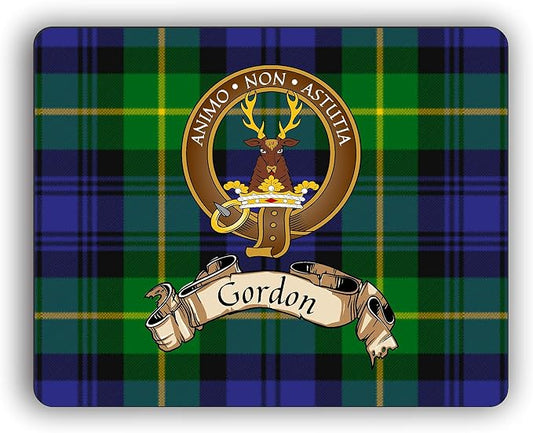 Scottish Clan Gordon Tartan Crest Computer Mouse Pad
