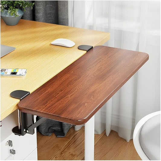 Ergonomics Desk Extender Tray Wooden Desk Extender, Large Size Foldable Keyboard Drawer Tray Can Be Used As Armrests Shelves Desktop Extensions for Home and Office(70 * 20cm)