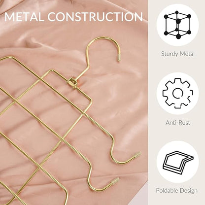 ZEDODIER Tank Top Hanger Space Saving, Bra Hangers for Closet Organizer, Hanging Bra Organizer Tank Tops Holder with 8 Hooks, Metal Closet Organizers and Storage Small Space Solutions, Gold