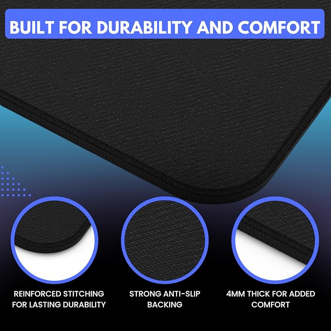 Productivity Desk Mat for Windows – Keyboard Shortcuts, Wellness Guide & 3-Year Calendar | XL Office Mouse Pad for Excel, Word & System Commands | Ergonomic Workspace Mat