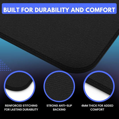 Productivity Desk Mat for Windows – Keyboard Shortcuts, Wellness Guide & 3-Year Calendar | XL Office Mouse Pad for Excel, Word & System Commands | Ergonomic Workspace Mat