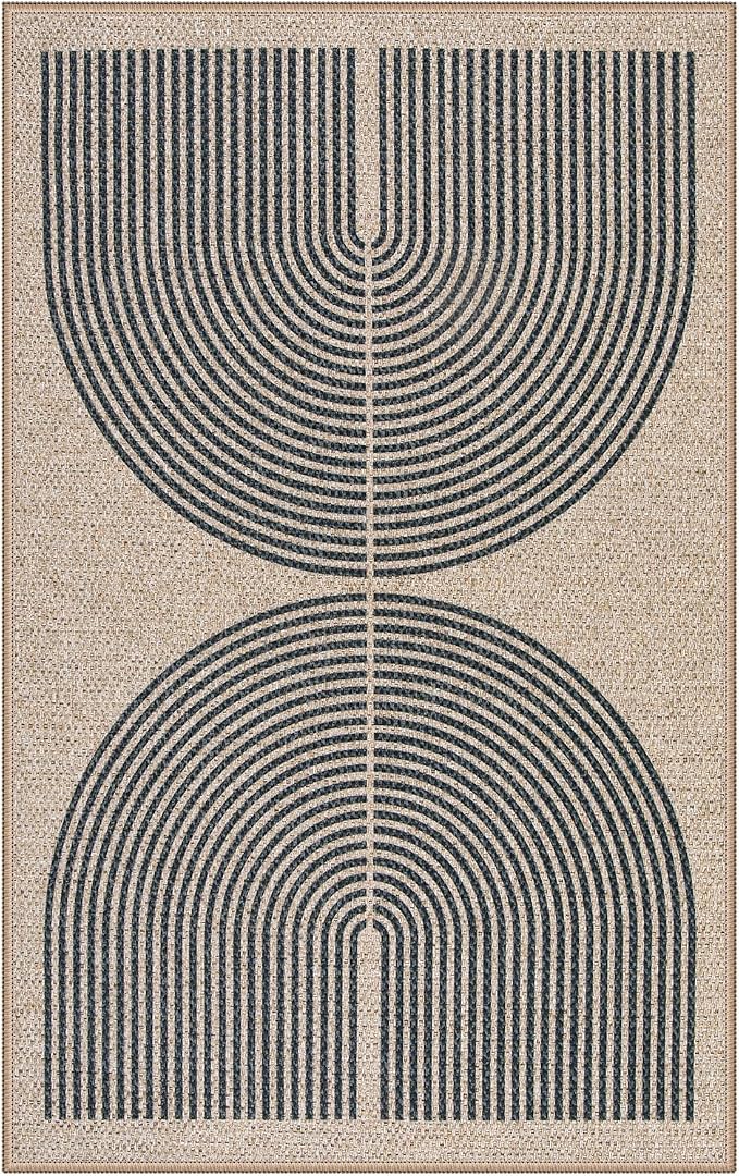 Lahome Enfys Rainbow Easy Jute Rug, 20"x32" Front Door Welcome Mat Non Slip Entry Way Rugs Indoor, Farmhouse Nature Washable Non Shedding Low Pile Floor Carpet for Porch