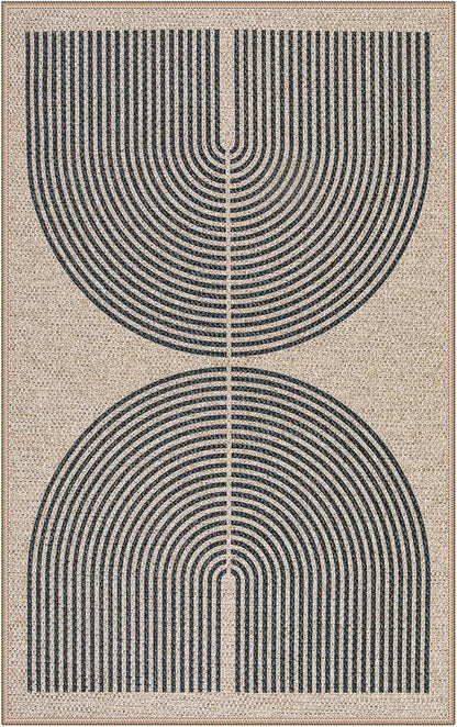 Lahome Enfys Rainbow Easy Jute Rug, 20"x32" Front Door Welcome Mat Non Slip Entry Way Rugs Indoor, Farmhouse Nature Washable Non Shedding Low Pile Floor Carpet for Porch