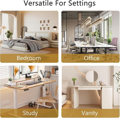 VECELO Modern PU Swivel Home Office Desk Chair with Back & Rolling Wheels, Adjustable Seat Height for Girls Women Bed Room Vanity Makeup/Task/Computer Work, White