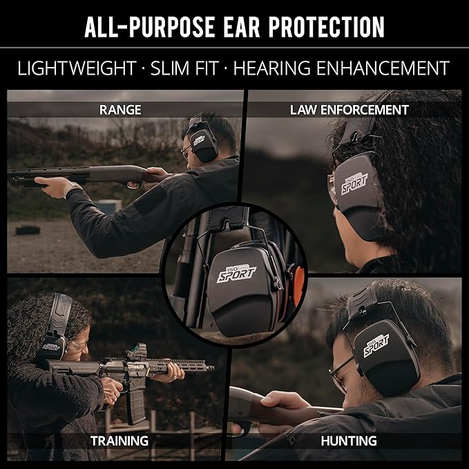 ISOtunes DEFY Slim Passive Earmuffs: Noise Isolating Over-Ear Hearing Protection with Foam Cushions, and Adjustable Headband