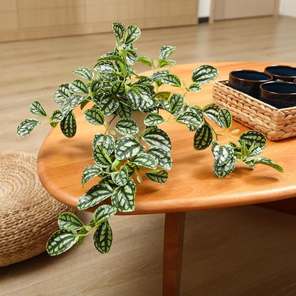 SOGUYI Fake Plants,15 Inch Artificial Plants for Indoor Outdoor Decor,Realistic Faux Hanging Plants in Pot for Home Office,1 Pack