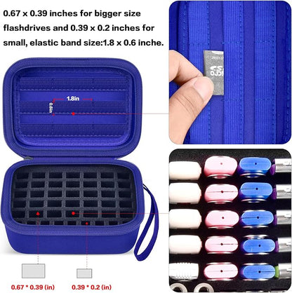 USB Flash Drive Case, Thumb Drive, Memory Card SD SDXC SDHC Card Holder Organizer, Electronic Accessories Storage Bag for SanDisk/SamData/Samsung/TOPESEL/Memory Stick/YubiKey - Blue(Box Only)
