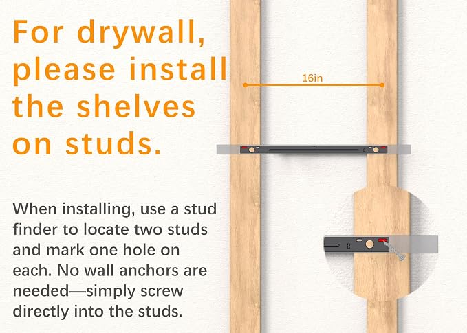 BAYKA Floating Shelves White, 22.5 inch Rustic Wood Wall Mounted Shelves for Bathroom, Bedroom, Living Room, Kitchen & Office, Hanging Shelf Deocr Display with 22 lbs Capacity, Set of 2