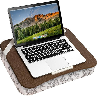 LAPGEAR Designer Lap Desk with Phone Holder and Device Ledge - Hummingbird Toile - Fits up to 15.6 Inch Laptops - Style No. 45413