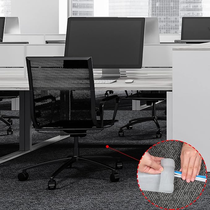 WILLBOND Carpet Cord Cover Cable Protector Floor Cover Cable Protector Management Only for Commercial Office Carpet(19.69 ft,Grey)
