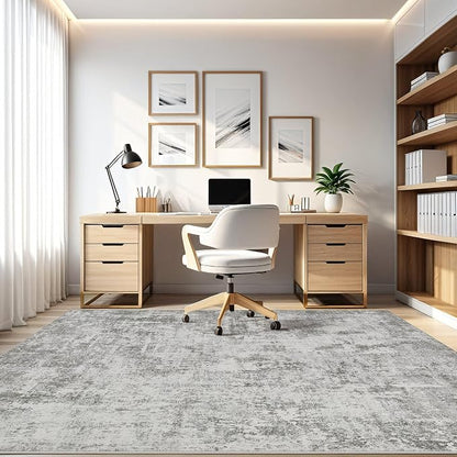 10x14 Area Rugs Living Room: Washable Large Abstract Neutral Modern Soft Rug Stain Resistant Indoor Floor Non-Slip Accent Carpet for Bedroom Nursery Playroom Office Dining Room Home Decor- Greige