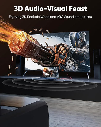 Highwings 4K HDMI 2.0 Cable 6.6FT/2m - 4K@60Hz HDR Braided HDMI Cord, 18Gbps High Speed with Ethernet/ARC, 3D, HDCP 2.2, ARC, Compatible for PS-5/4/3/4K HDTV/Monitor/Projector/Streaming Media