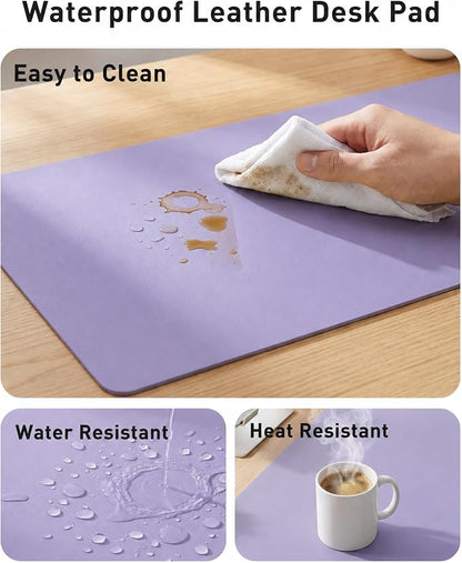 Aothia Faux Leather Desk Mat for Keyboard & Mouse (Light Purple, 42" x 17") | Creates One Clean Surface For Your Keyboard, Mouse And Laptop, Helping Keep Your Workspace Organized Every Day