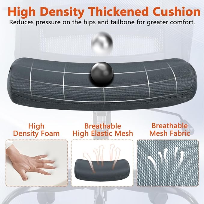 CLATINA Ergonomic Office Desk Chair - Mesh Office Chair with Adjustable Lumbar Support, Rolling Comfortable Computer Task Chairs with Arms for Home Conference-Gray, 20 Pack
