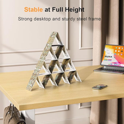 WALKINGDESK 48x24 Inches Whole Piece Electric Standing Desk, Seamless One Piece Height Adjustable Sit to Stand up Desk for Home Office, Ergonomic Computer Workstation, Oak