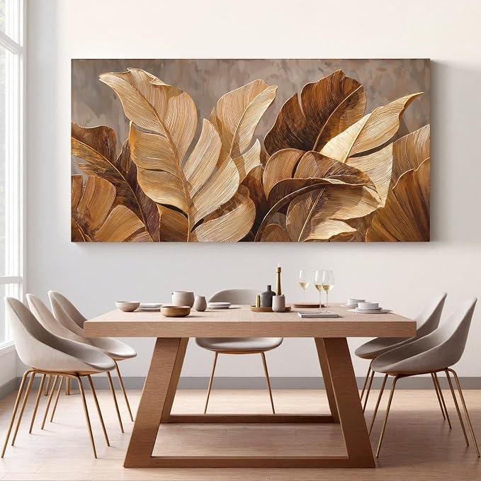 Oversized Canvas Wall Art Decor Wall Art Pictures for Living Room Botanical Wall Art paintings Artwork for Wall Decor Brown Modern Wall Art Decor Artwork for walls Bedroom Office 35" X 70" Wall Decor