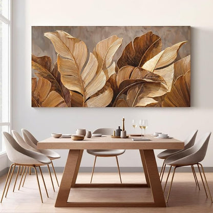 Oversized Canvas Wall Art Decor Wall Art Pictures for Living Room Botanical Wall Art paintings Artwork for Wall Decor Brown Modern Wall Art Decor Artwork for walls Bedroom Office 35" X 70" Wall Decor