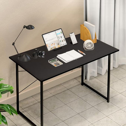 YSSOA Computer Desk Home Office Work Study Writing Modern Simple Table with Headphone Hooks