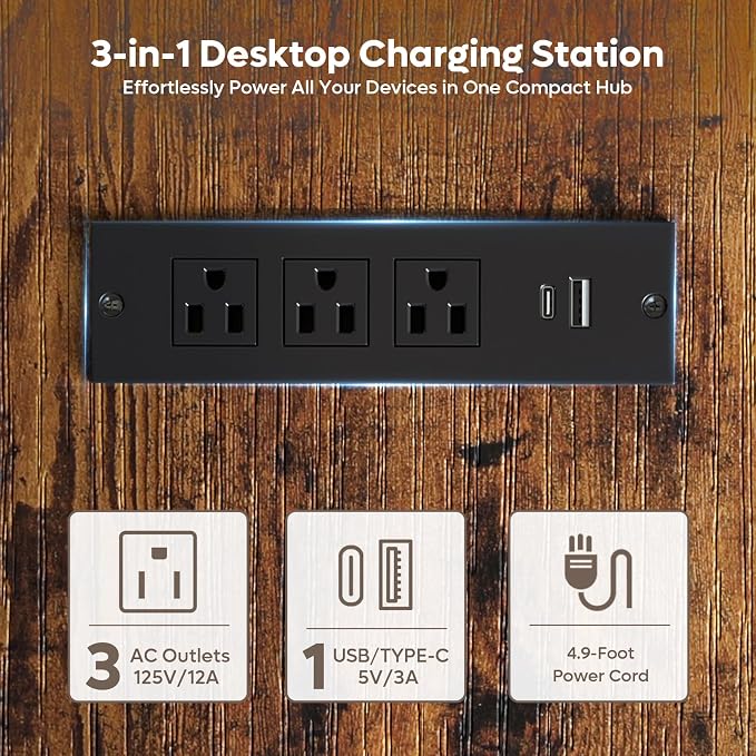 Bestier Farmhouse 63" L Shaped Desk with Hutch, Wood Computer Desk with Drawers, Charging Station, LED Light, Fluted Sliding Door Cabinet, Monitor Stand, Executive Desk for Home Office, Rustic Brown