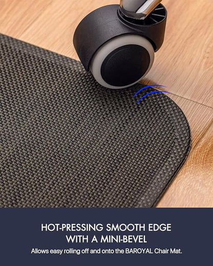 BARoyal Office Chair Mat for Hardwood Floor Under Desk Computer Rolling Chair Mat for Wood/Tile Floor Non-Slip Heavy Duty Desk Rug PVC Plastic Hard Floor Protector 30"x 48" (Espresso)
