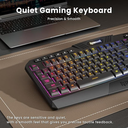 Redragon S101M-KS Gaming Keyboard and Mouse Wireless with Tri-Mode, RGB Keyboard and 4800 DPI Gaming Mouse, 10 Independent Multimedia Keys for Wins, PC, Computer, Wireless S101 Ideal for Gamer