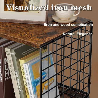 Dmevkic 2 Cube DIY Stackable Small Bookcase,Bookshelf for Small Spaces,Cube Storage Organizer for Living Room, Bedroom, Home Office,12.2" x 12.2" x 12.2"