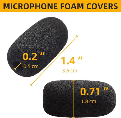 10-Pack Small Foam Windscreens for Lavalier Mics - High-Density Foam Mic Covers for Headset Protection