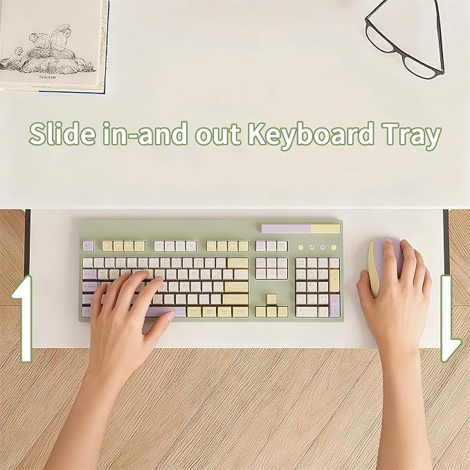 ALISENED Computer Desk, 30 Inch Compact Desk with Keyboard Tray & Monitor Stand for Space-Saving, Ergonomic Study Desk with Storage Shelves for Writing, Gaming, Working, White