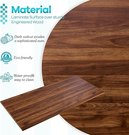 Kaboon 36x24 inches Tabletop, Solid One-Piece Desktop for Sit Stand Desk, Double Desks, L Desk DIY,Wood Countertop Home or Commercial Use,1 inch Thick, Dark Walnut