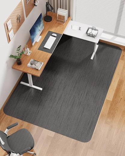 Blvornl Ultra Large Office Chair Mat for Hardwood Floor, Rolling Chair Mat for Hard Wood, Large Anti-Slip Hard Floor Protector, Heavy Duty Computer Desk Rug for Office and Home 47.2"*53" Black
