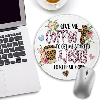 Positive Round Mouse Pad, Funny Small Mouse Pad with Non-Slip Rubber Base, Stitched Edge Mousepad for Desk Wireless Mouse, Gaming Mouse Mat for Computer Laptop Home Office Women Men, 8.6 x 8.6 Inch