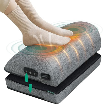 Snailax Heated Foot Rest Under Desk at Work, FSA Eligble Desk Foot Stool with Heat & Vibration Massage, Foot Warmer Feet Heater for Office Chair, Gaming Home Use, Gifts for Women, Men