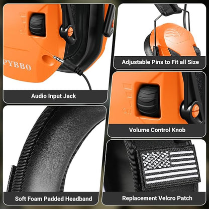 Electronic Shooting Ear Protection w/Gel Pads, 23dB NRR Active Noise Reduction & 3X Amplification Headset for Shooters