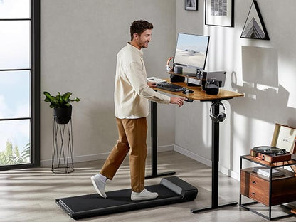 WALKINGDESK 63x24 Inches Electric Standing Desk with Drawer and Monitor Stand, Height Adjustable Sit to Stand up Desk for Home Office, Ergonomic Computer Table with Phone Holder, 3 Hooks, Rustic Brown