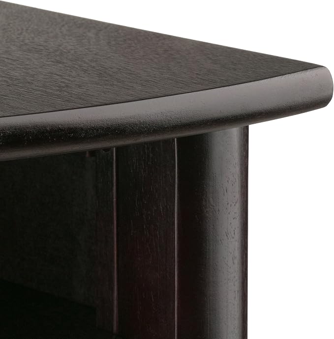 Winsome LISO 31.1-inch x 20 1/2-inch x 20 1/2-inch Composite Wood Corner Table with Cube Storage, Dark Brown