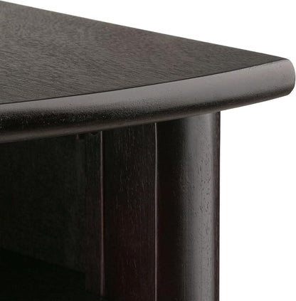 Winsome LISO 31.1-inch x 20 1/2-inch x 20 1/2-inch Composite Wood Corner Table with Cube Storage, Dark Brown
