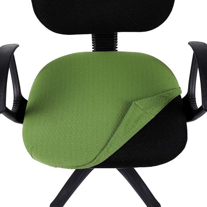 Smiry Stretch Jacquard Office Computer Chair Seat Covers, Removable Washable Anti-dust Desk Chair Seat Cushion Protectors - Olive Green