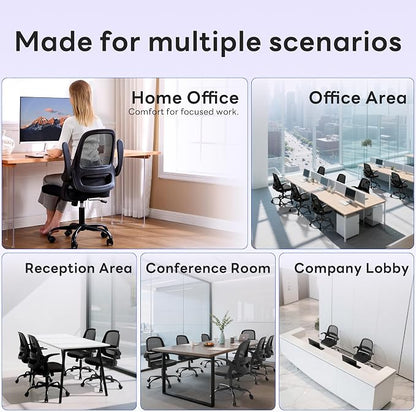 amseatec Office Chair，Ergonomic Mesh Desk Chair,Flip-Up Arms,Adjustable Height,Breathable Mesh Back & Thick Cushion Seat,360°Swivel Rolling Computer Chair,BIFMA Certified,Supports 300 lbs(Pink)